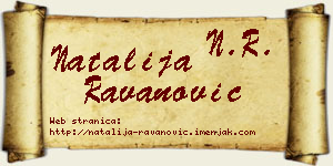 Natalija Ravanović vizit kartica